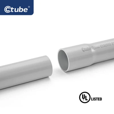 3/4 1/2 pulgadas UL Lista de resistencia a la luz solar PVC 40 Conducto eléctrico