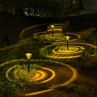 Venta caliente pequeña barata plástico exterior Jardín Pathway Yard Pilar Luz LED Luz solar