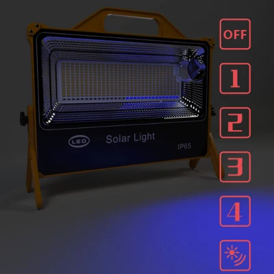 Luz solar recargable de camping con brillo ajustable