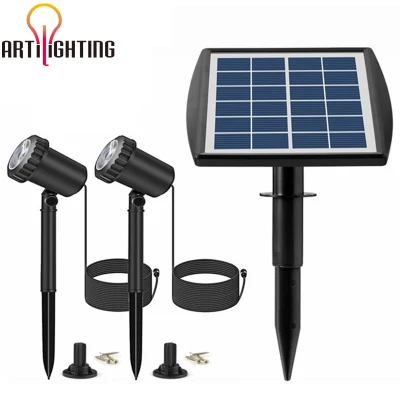 2 en 1 Piscina encendido/apagado automático de protección IP68 Resistente al agua Patio Solar Spotlight paisaje Iluminación de pared Jardín