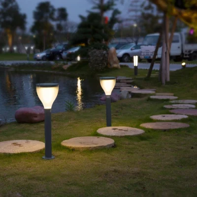 Home Retro Lawn Street Cambio lento impermeable RGB ABS Round 2 lámparas colgantes sensor de metal Nuevo diseño exterior pequeño Pared Solar Garden Light