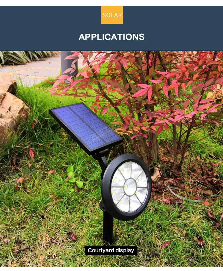 Alltop IP65 Waterproof Adjustable RGB Outdoor Garden Lawn Landscape Path LED Solar Spot Light
