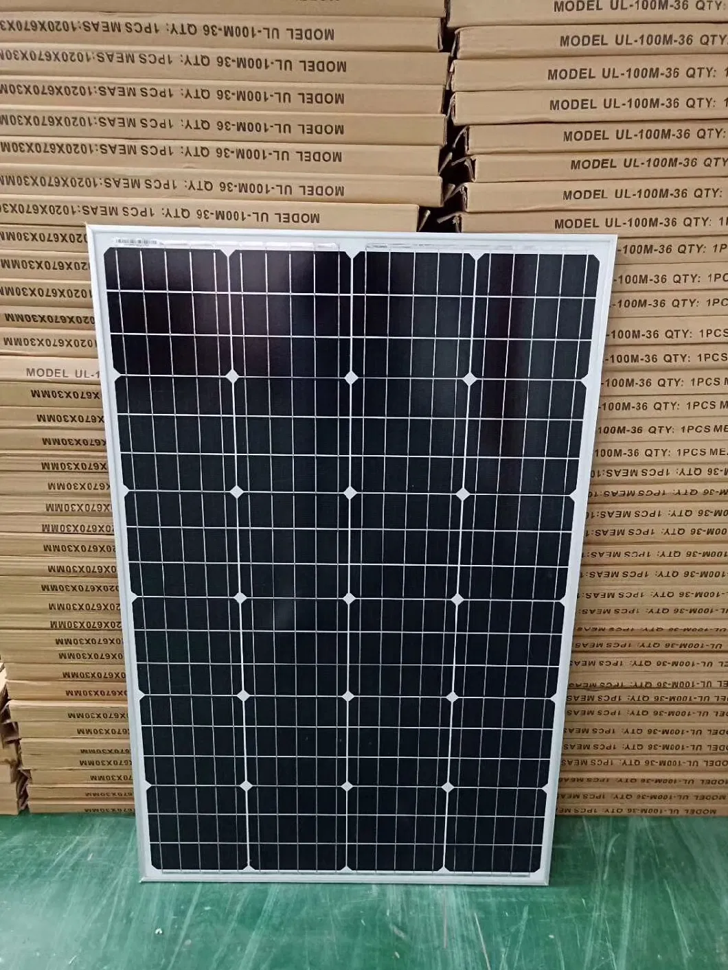 100W Solar Panel Black Frame for Home Solar Light System