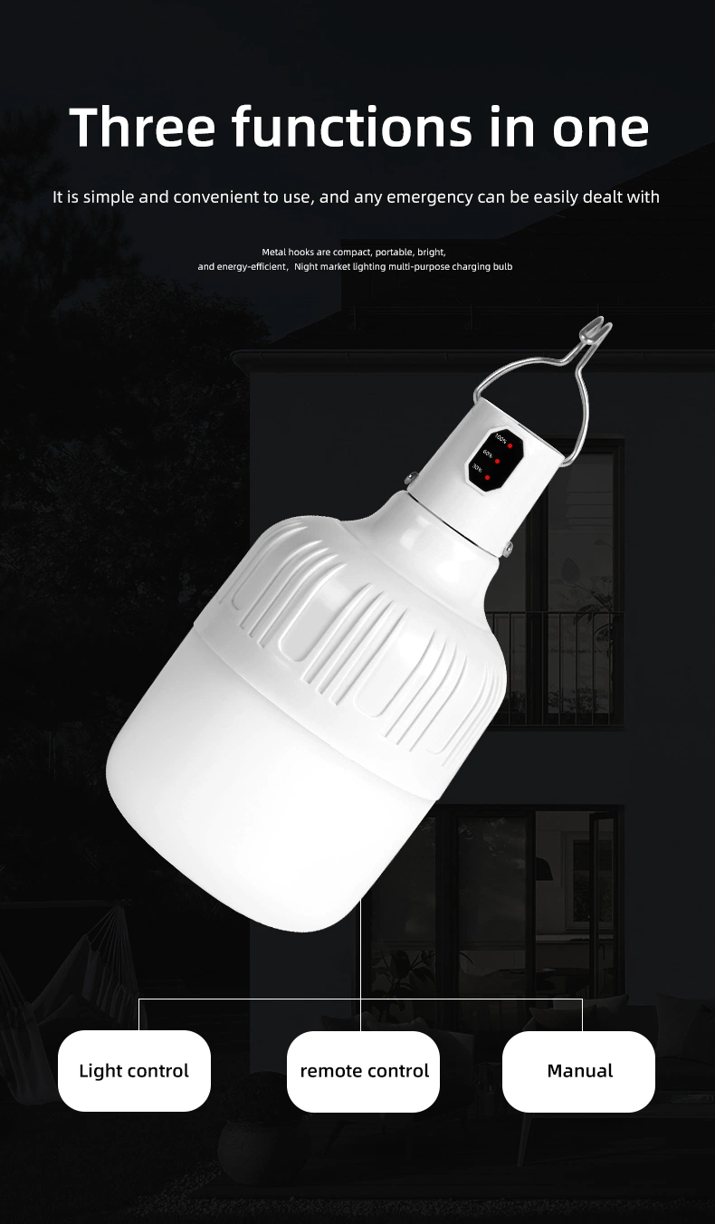 Portable Solar Light Bulb Outdoor Rechargeable Emergency Solar Powered Light Bulb