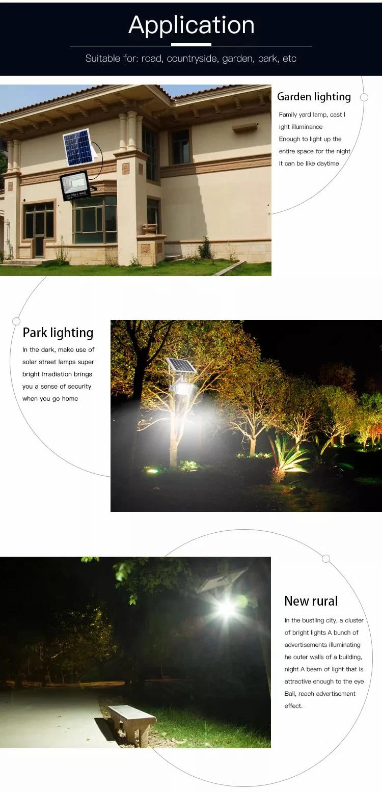SMD LED Solar Flood Light with Sensor 20W 60W 100W Flood Lamp