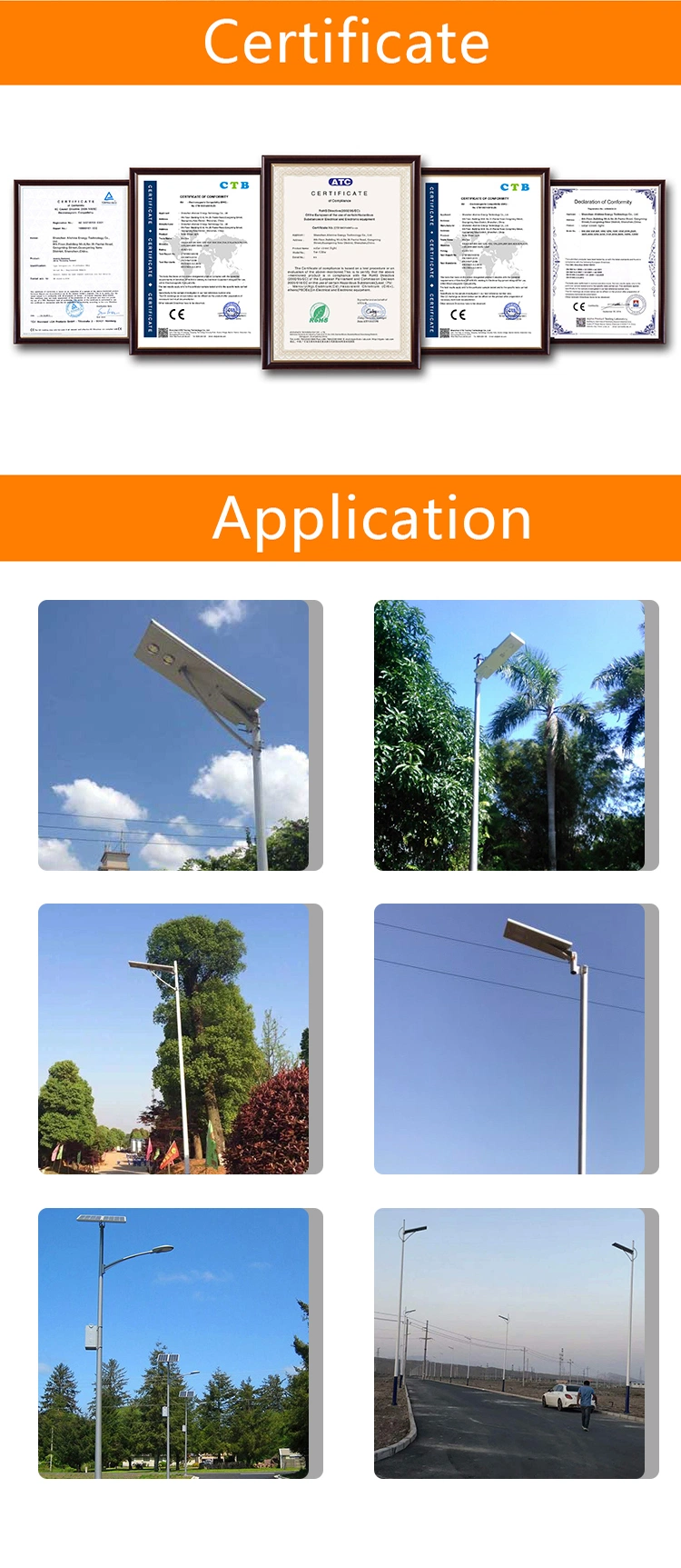 5 Years Warranty Integrated Solar LED Street Light, LED Solar Street Light 40W CE, RoHS Approved IP65