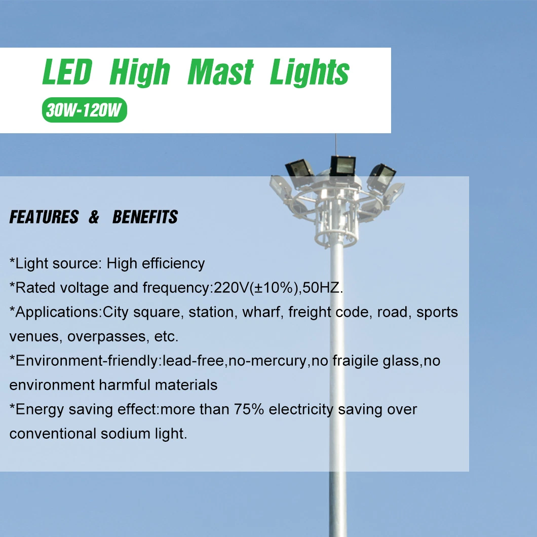 Classical Street Lighting Outdoor Street Lighting 20m High Mast Tennis Court Light