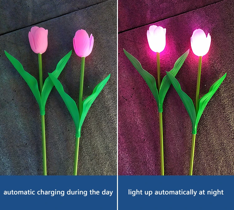 High Quality Outdoor Decoration Wedding Christmas LED Tulip Lights Super Bright Solar LED Garden Lights Waterproof