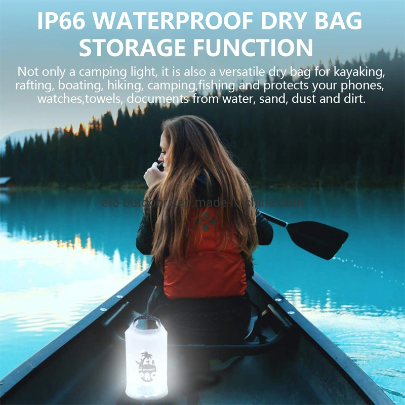 Waterproof LED Dry Bag Solar USB Powered Inflatable LED Lantern