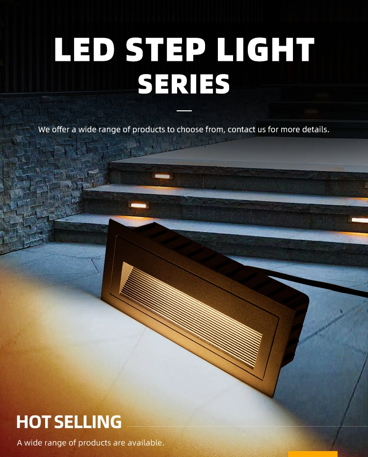 3W Exterior Outdoor LED Rectangular Staircase Wall Recessed Stair Step Corner Light