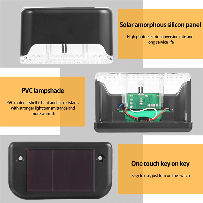 Solar LED Lights Outdoor Garden Light IP65 Waterproof Solar Step Deck Light Lamp Sunlight Courtyard Decor Solar Garden Lighting