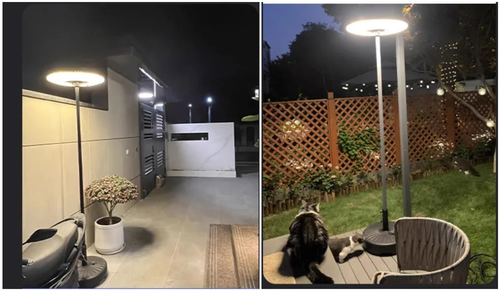 Outdoor ABS UFO LED Post Lamp Solar Garden Light for Yard Pathway Walkway Home