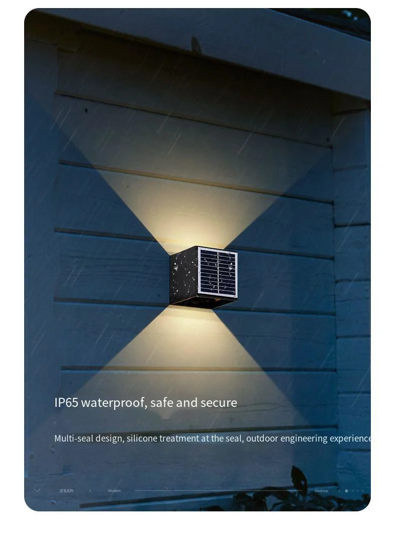 New Outdoor Courtyard Solar Outdoor Wall Light Corridor Stairway Fence Waterproof Step Light