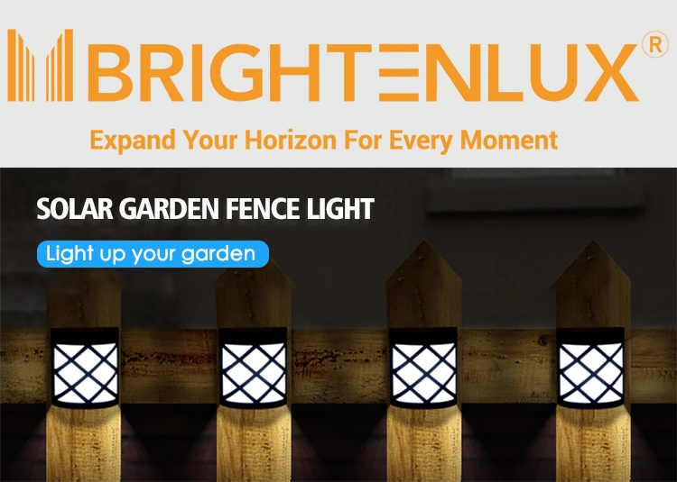 Brightenlux 2021 New Design 2 Modes Solar Fence Light, IP65 Waterproof Auto-on Solar Garden Fence Light for Lighting