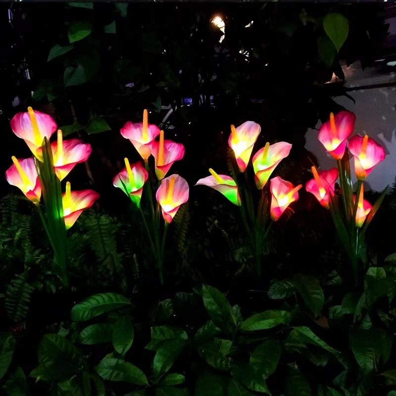 Outdoor Garden Lawn Lamp Solar Calla Lily Lamp Courtyard LED Simulation Lantern