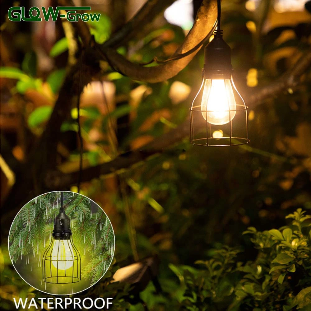Waterproof Solar Powered Pendant Shed Lamp Hanging Light for Yard Use