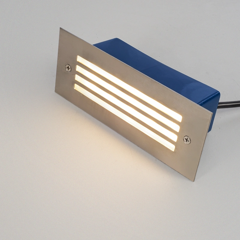 3W Stainless Steel Exterior Waterproof LED Rectangular Wall Recessed Stair Corner Step Light