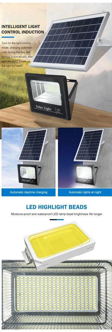 Commercial Outdoor IP65 200W LED Solar Flood Lights Top Quality LED Lamp Home Energy Saving Power System Sensor Products Light Lantern Garden Swimming Pool