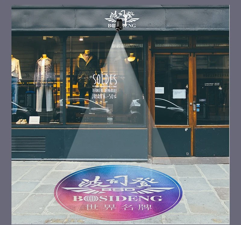Outdoor IP66 Commercial Entrance Store Floor Rotation LED Text Pattern Imaging Logo Light