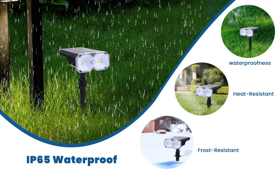 2023new Waterproof Outdoor Solar Motion Sensor LED RGB Spike Garden Lawn Projector Spotlight