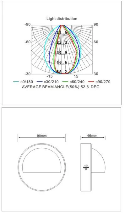 Exterior LED Outdoor Wall Corner Lamp Round Design Waterproof Step Light for Hallway Stairs