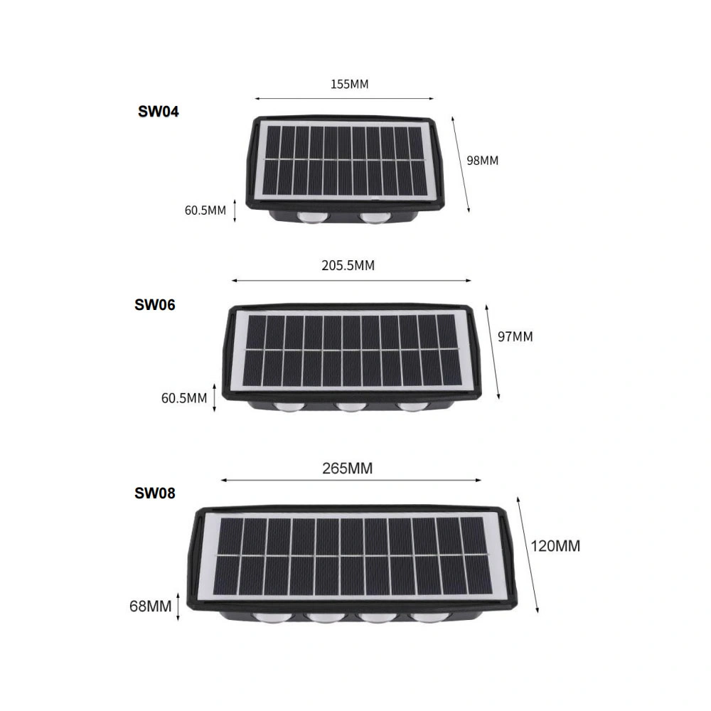 Waterproof Fence Garden Balcony Home Outdoor Landscape Lighting Solar LED Wall Washer Light