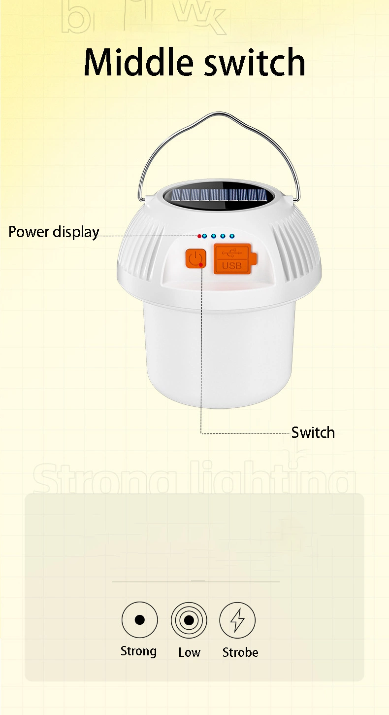 LED Outdoor Tent Camping Light Solar Rechargeable Portable Lighting Emergency Camp Lantern