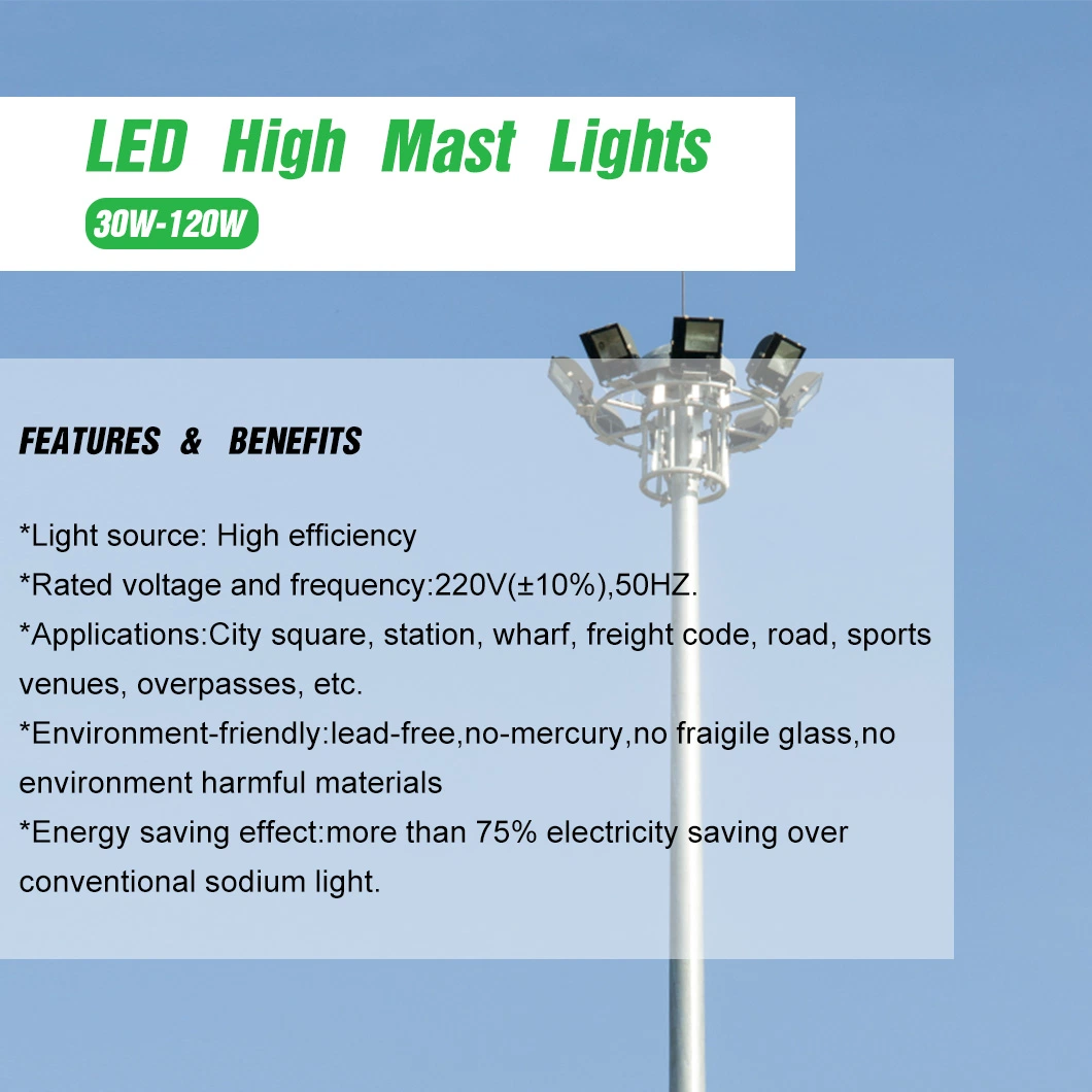 Waterproof High Power Adjustable LED High Mast Flood Light for Outdoor Airport Stadium Lighting