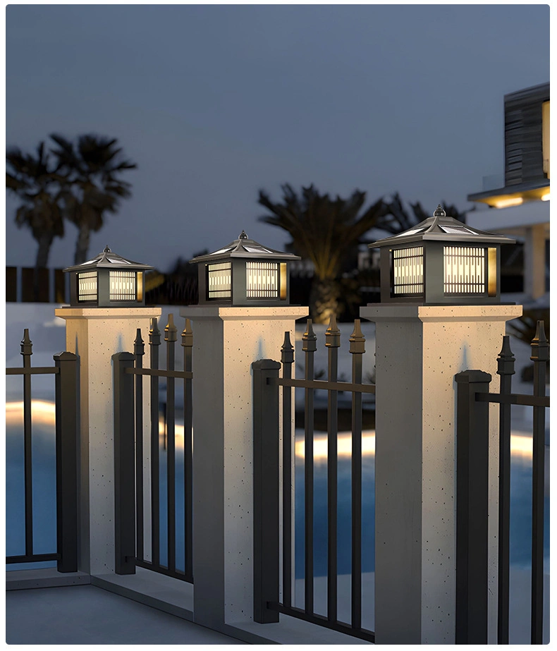 Waterproof Deck Garden Yard 3000K 3 Modes Black Home Solar Post Lights