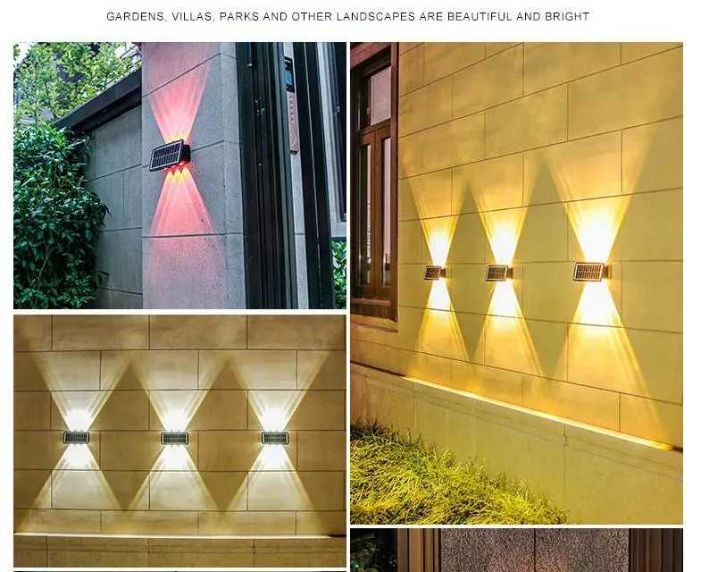 Wholesale Solar LED Wall Mounted Sensor Lamp Induction Night Light Outdoor Waterproof Lantern for Garden Patio Park Decoration