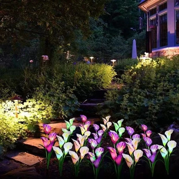 Outdoor Garden Lawn Lamp Solar Calla Lily Lamp Courtyard LED Simulation Lantern