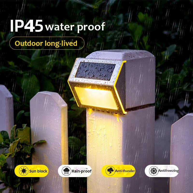 Solar Fence Lights Outdoor, Waterproof Solar Deck Lights Stainless Steel Step Stairs Patio Post Wall Garden Pathway Walkway LED Lamp Light