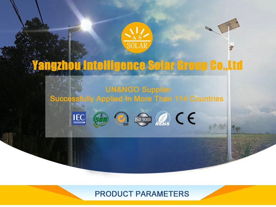 High Performance High Lumen Waterproof Solar Street Lights with Battery Hanging on The Pole