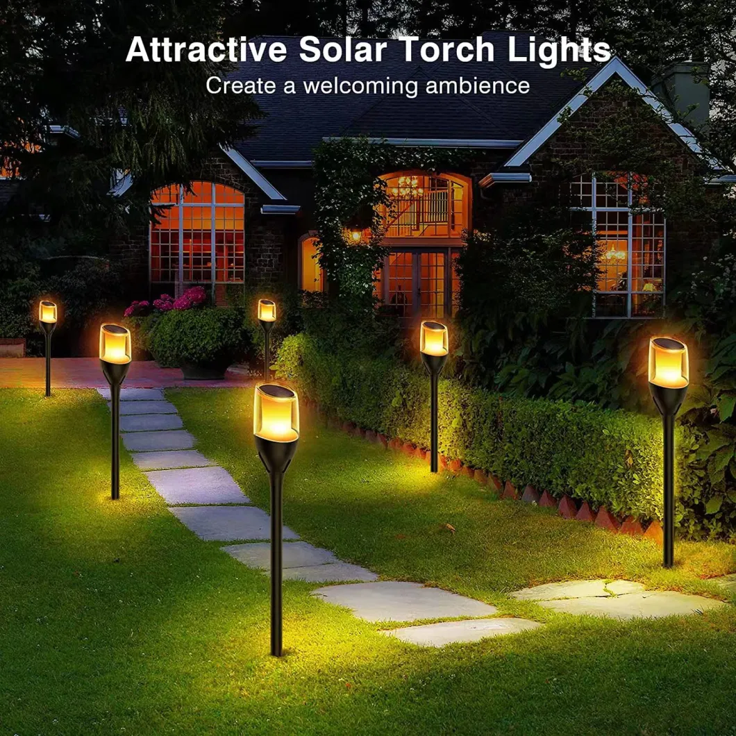 Hot Selling Modern Design LED Solar Flame Rechargeable Garden Waterproof Outdoor Light