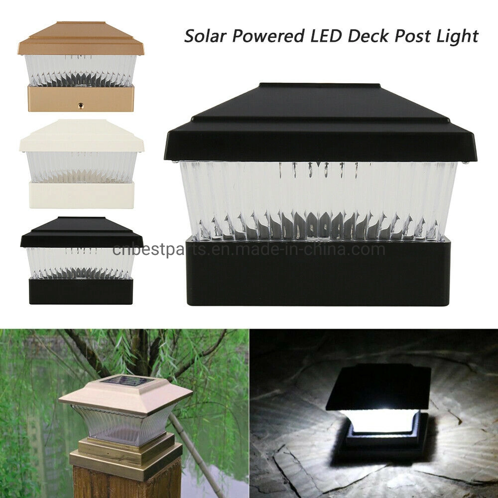 Outdoor Solar Powered Garden Cap Square Fence Landscape Lamp Warm Lighting Garden Decorative LED Lantern Post LED Garden Column Light