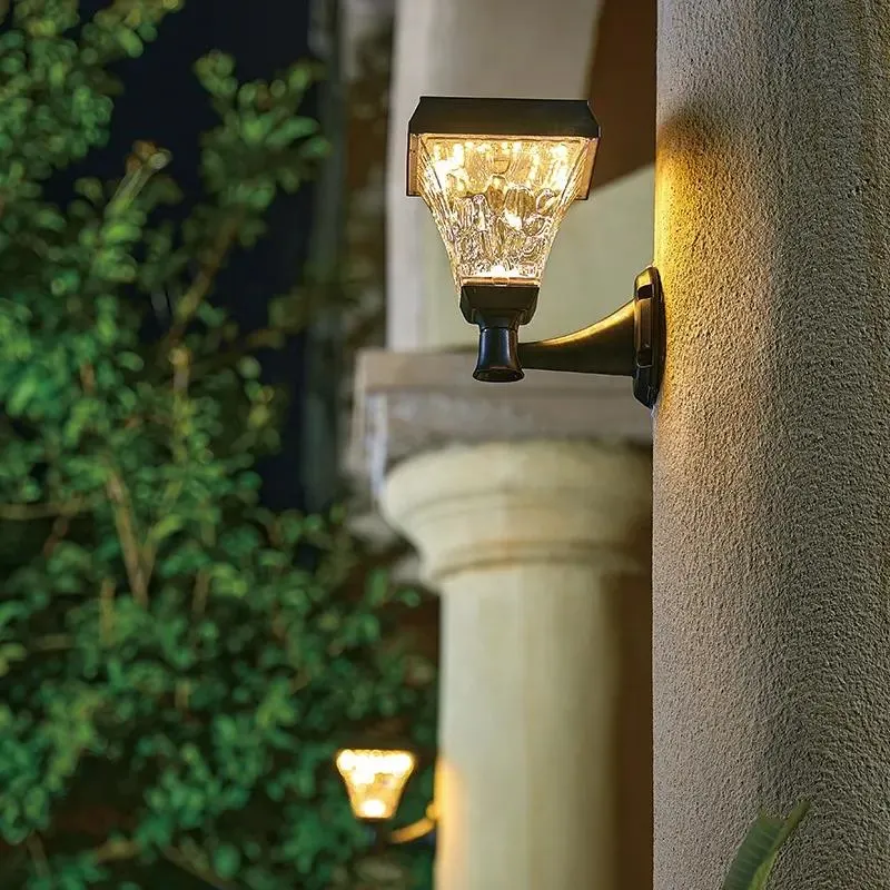 Outdoor Waterproof LED Garden Wall Lamp Solar Wall Lights Terrace