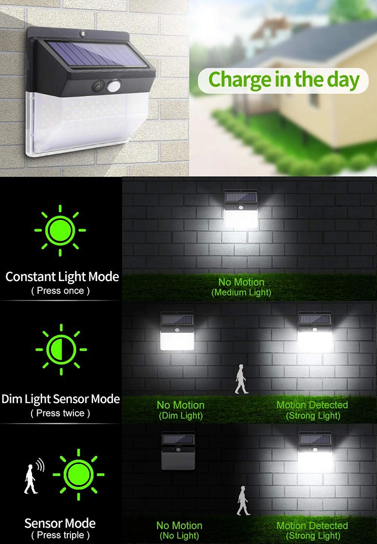 Brightenlux 108 LED Hot Selling Waterproof Motion Sensor Outdoor Security Night Light Solar Wall Lights