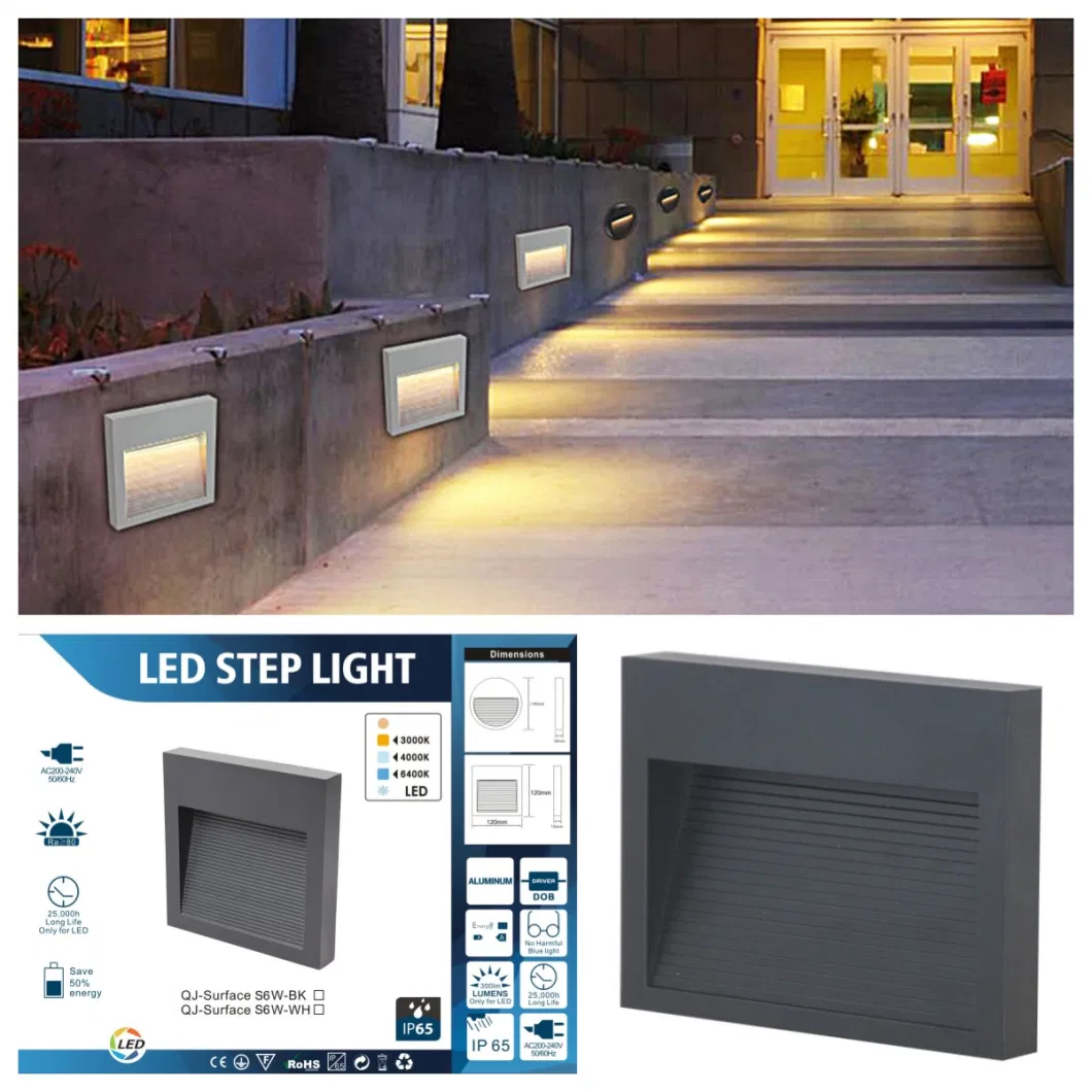 5 Inch Exterior Step Lighting 6W Landscape Stair Light with Aluminum Lamp Body IP65