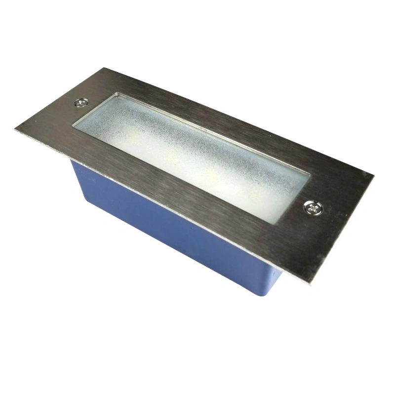 3W Stainless Steel Exterior Waterproof LED Rectangular Wall Recessed Stair Corner Step Light