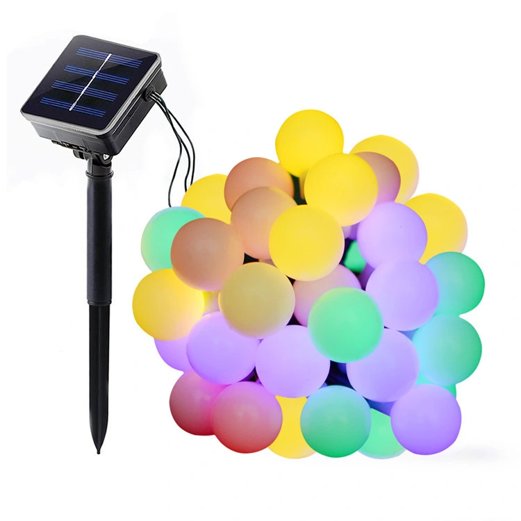Solar Garden Light Chain 8 Modes IP44 Balls Light Chains Warm White Fairy LED String Lights
