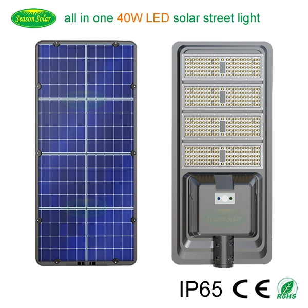 IP65 All in One Style Lighting 6m Outdoor Solar Street Lighting with 50W LED Light &amp; LiFePO4 Battery System