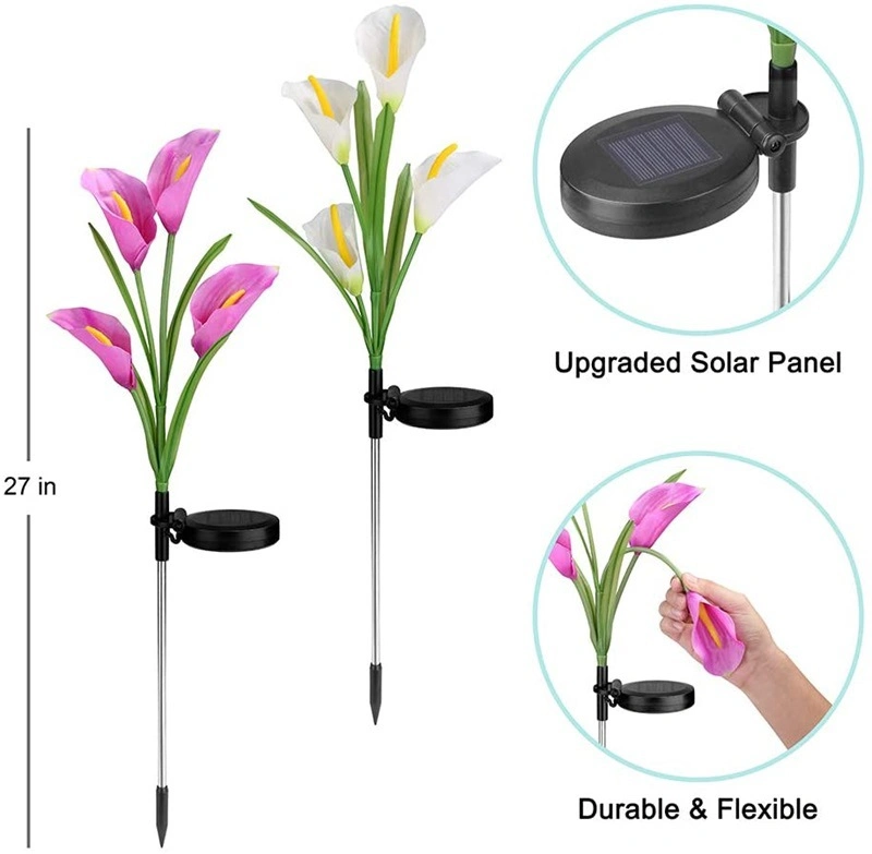 Outdoor Garden Lawn Lamp Solar Calla Lily Lamp Courtyard LED Simulation Lantern