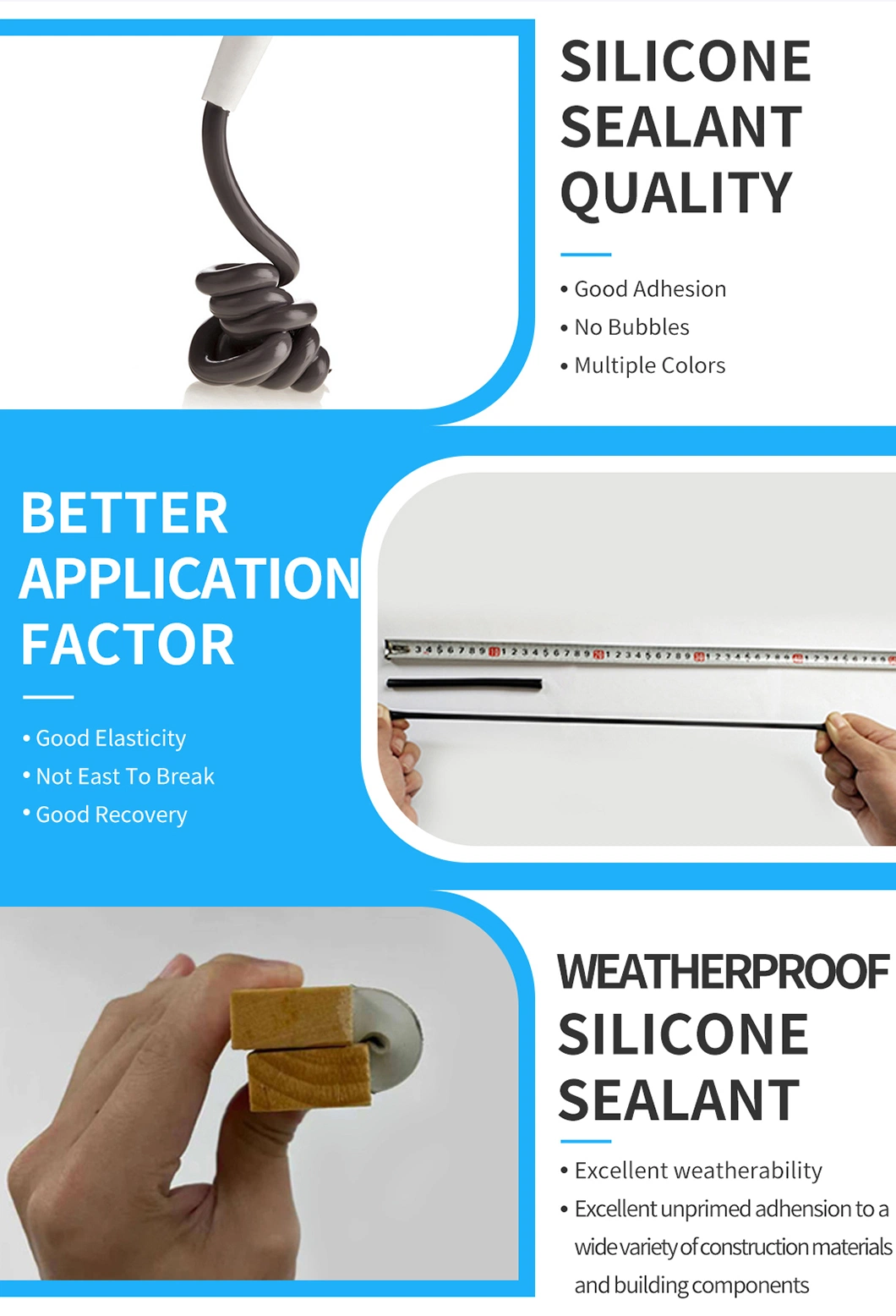 Gns Best Quality Adhesives Weatherproof Silicone Sealant for Glass Curtain