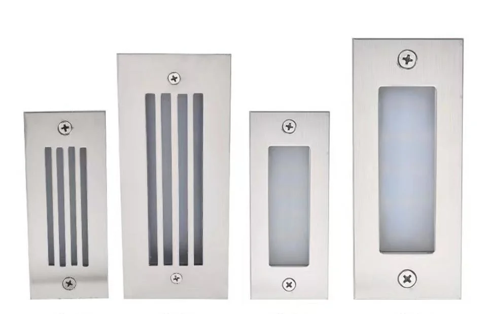 3W Stainless Steel Exterior Waterproof LED Rectangular Wall Recessed Stair Corner Step Light