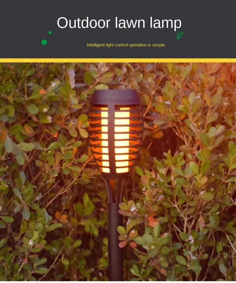 Outdoor Garden Flame Landscape Flickering Flame Torch Lights IP65 33 LED Effect Solar LED Flame Light