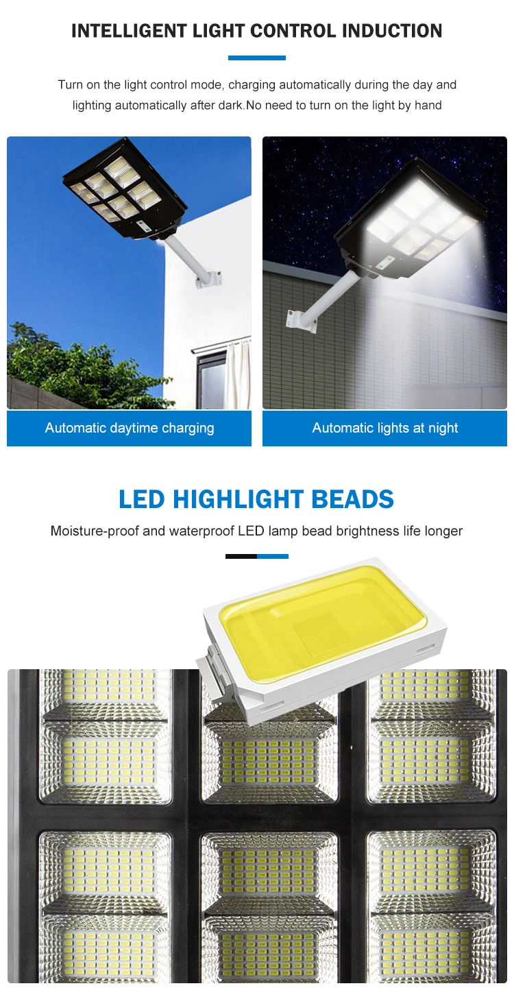 LED Solar Lamp Wall Street Light Super Bright Motion Sensor Outdoor Garden Security Lamp with Pole
