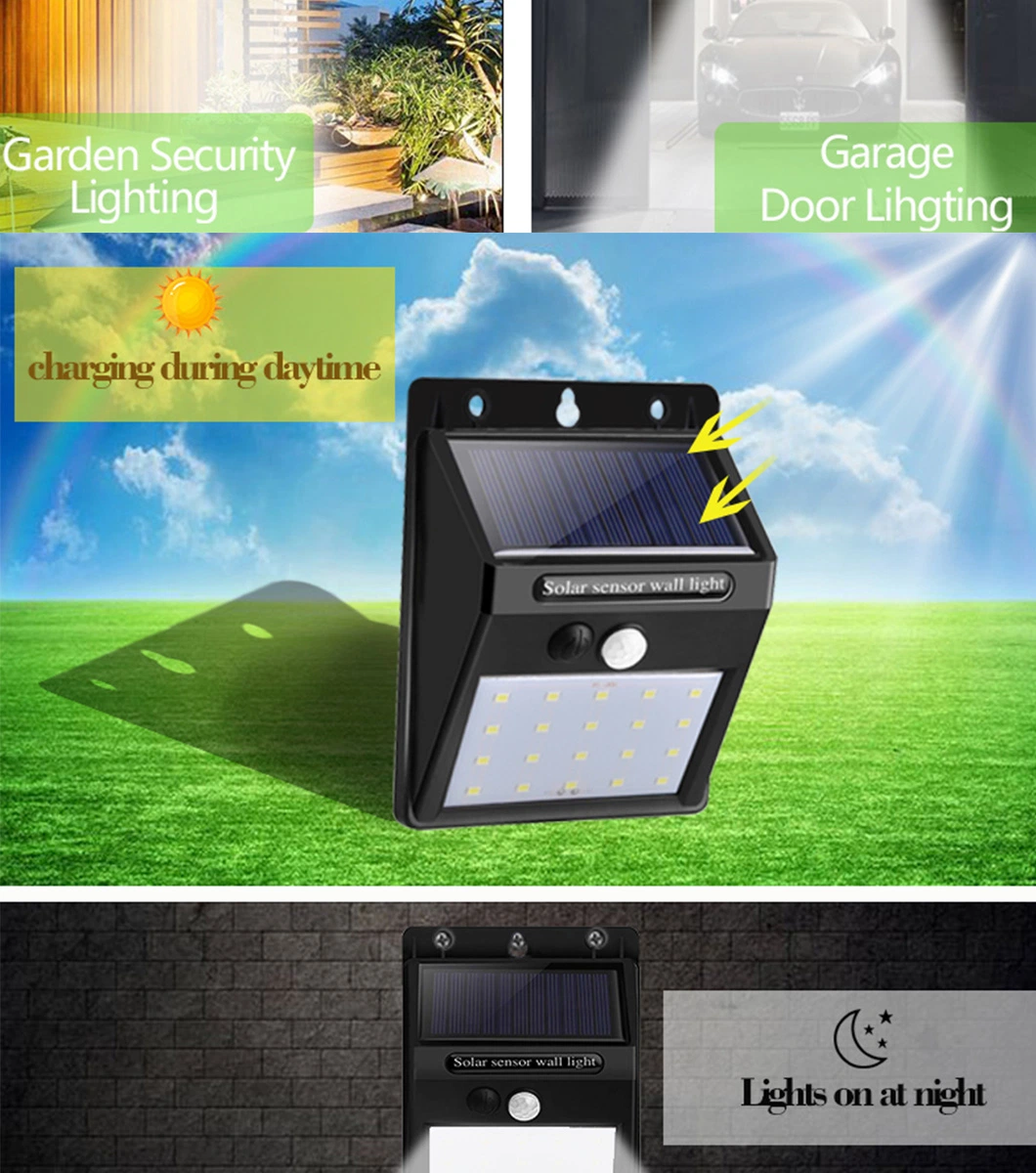 Brightest Outdoor Solar Lights with Intelligent PIR Motion Sensor