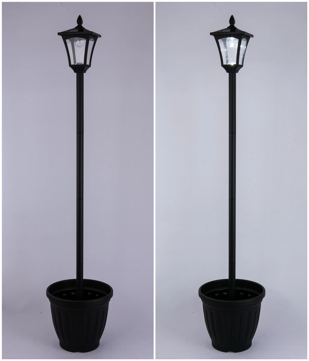 1.75m Solar Post Light Garden Lamp Post with Planter (40 lumens)