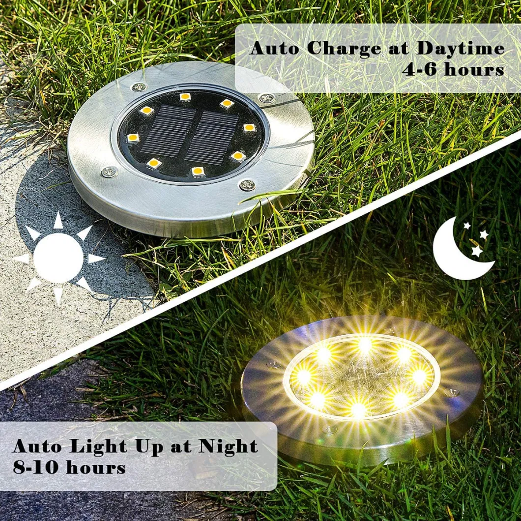 Waterproof Garden Lighting Solar Powered LED Ground Plug Lights