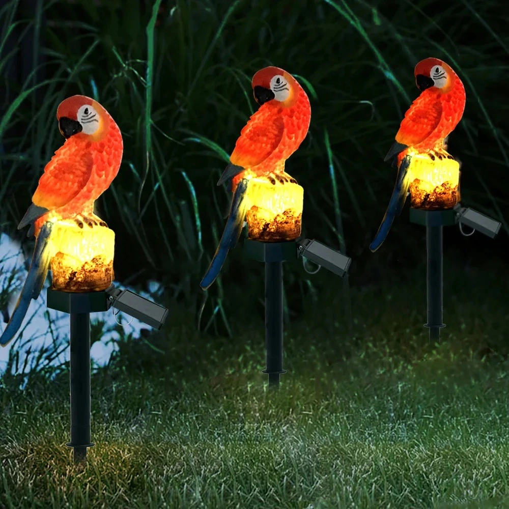 Simulation Parrot Solar Powered Outdoor LED Garden Light Waterproof Garden Decoration Night Light, for Patio Yard Lawn Porch